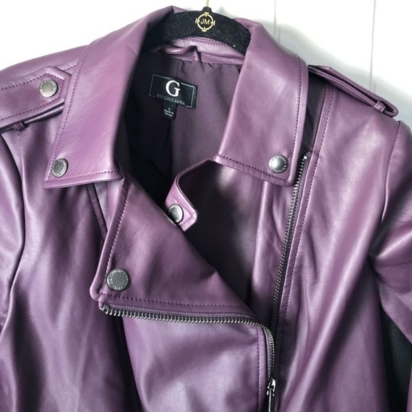 G for Giuliana Lux Moto Jacket Purple - Picture 5 of 8